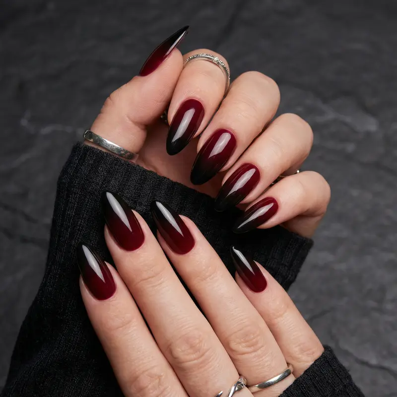 レッド ブラック オンブレ