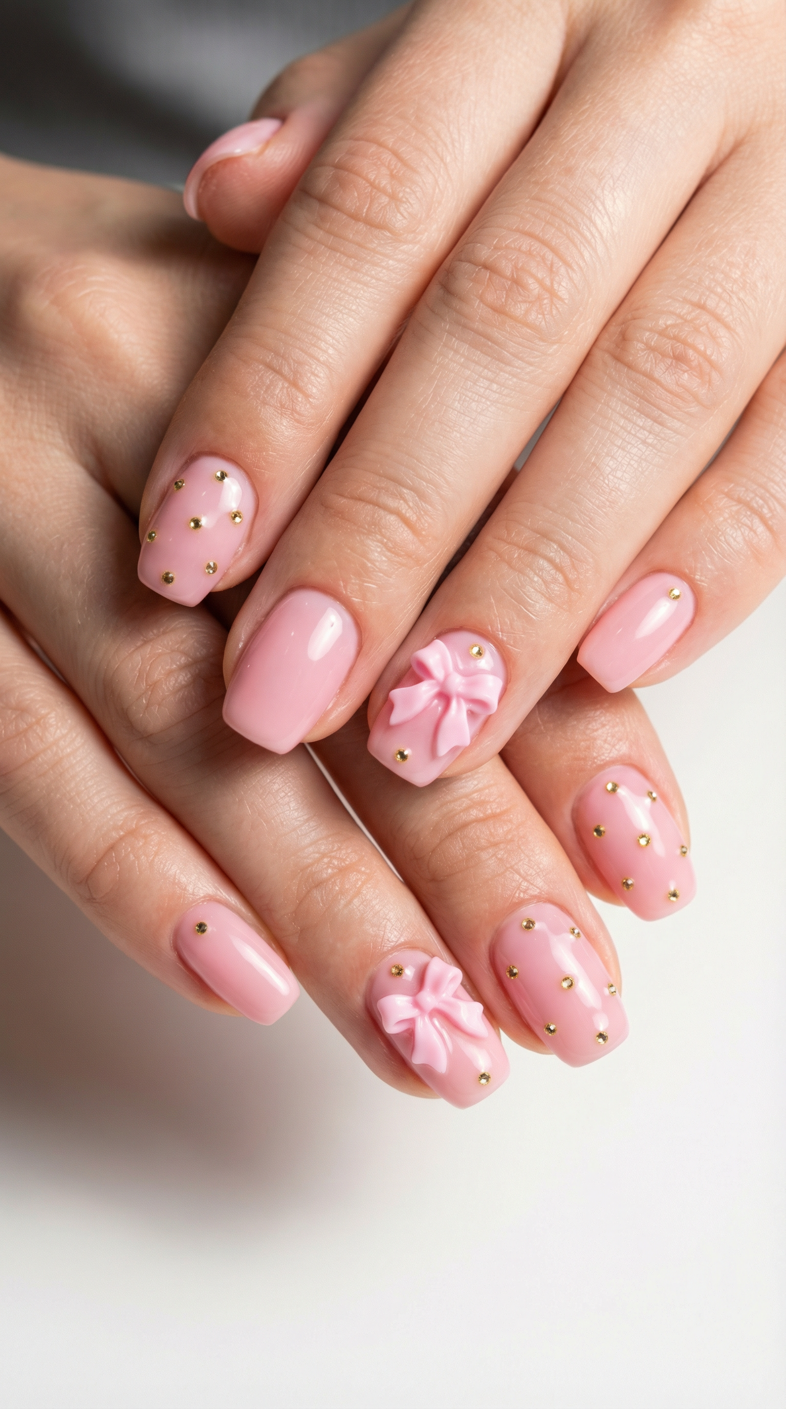 ピンク リボン グリッター